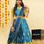 Turquoise Embroidered Art Silk lehenga choli