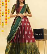 Maroon Embroidered Art Silk lehenga choli