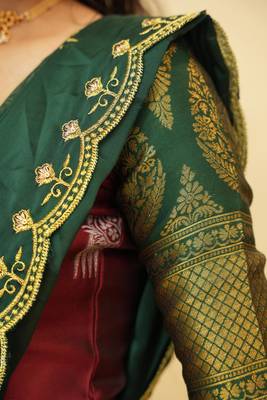 Maroon Embroidered Art Silk lehenga choli 3