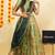 Green Embroidered Art Silk lehenga choli