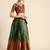 Green Embroidered Satin lehenga choli