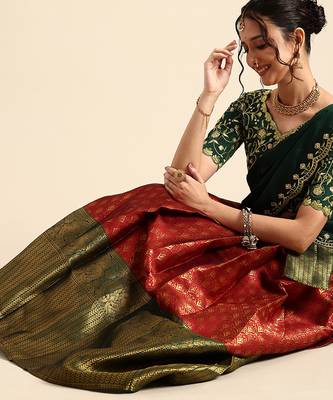 Maroon Embroidered Satin lehenga choli 3