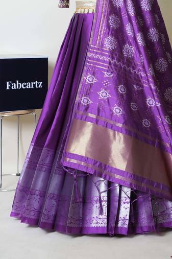 Purple Embroidered Art Silk lehenga choli