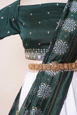 Green Embroidered Art Silk lehenga choli 3