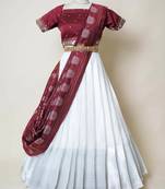 Maroon Embroidered Art Silk lehenga choli