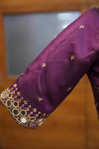 Grey Embroidered Art Silk lehenga choli