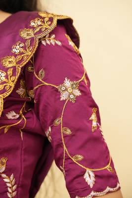 Pink Embroidered Taffeta lehenga choli 4