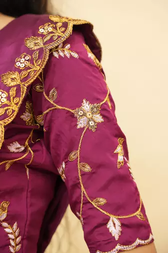 Pink Embroidered Taffeta lehenga choli