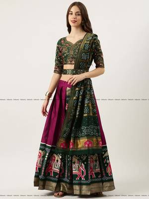 Purple Embroidered Art Silk lehenga choli 1