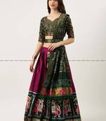 Purple Embroidered Art Silk lehenga choli