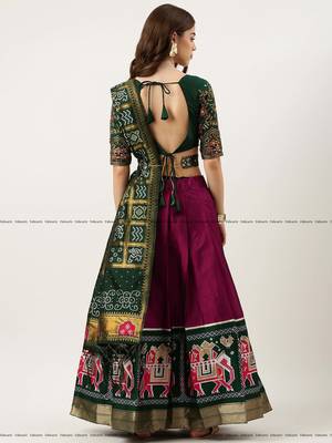 Purple Embroidered Art Silk lehenga choli 2