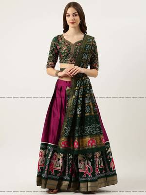 Purple Embroidered Art Silk lehenga choli 3