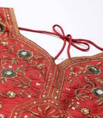 Green Embroidered Art Silk lehenga choli