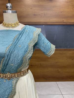 Blue Embroidered Art Silk lehenga choli 4