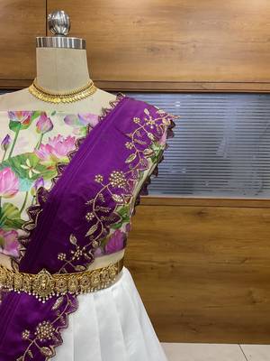 Purple Embroidered Art Silk lehenga choli 4