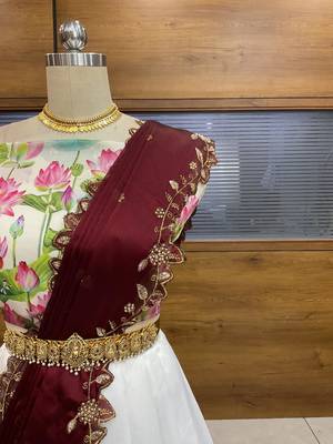 Maroon Embroidered Art Silk lehenga choli 4