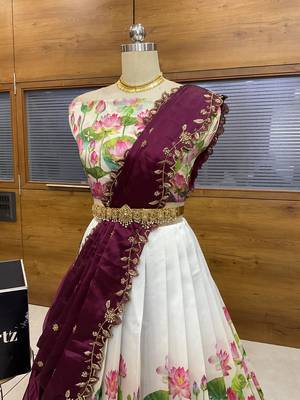 Purple Embroidered Art Silk lehenga choli 3