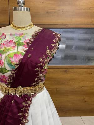 Purple Embroidered Art Silk lehenga choli 4