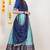 Blue Embroidered Taffeta lehenga choli
