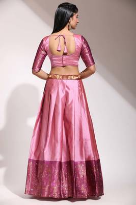 Pink Embroidered Art Silk lehenga choli 2