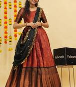 Maroon Embroidered Art Silk lehenga choli