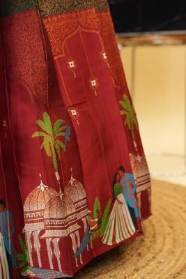 Green Embroidered Art Silk lehenga choli 2