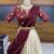 Maroon Embroidered Taffeta lehenga choli