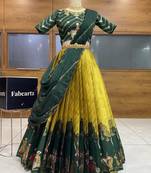 Yellow Embroidered Taffeta lehenga choli