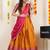 Orange Embroidered Art Silk lehenga choli
