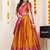 Orange Embroidered Art Silk lehenga choli