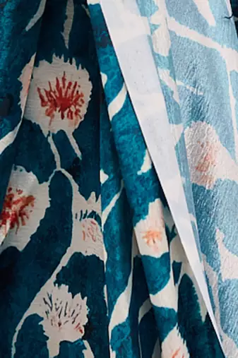 art silk blend saree with printed design & pallu lace border paired with banglori unstitched blouse