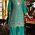 Green embroidered chinon free size stitched palazzo style salwar suit