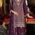 Purple embroidered chinon free size stitched palazzo style salwar suit