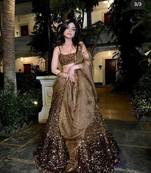 Multicolor Embroidered Silk Lehenga Set With Dupatta