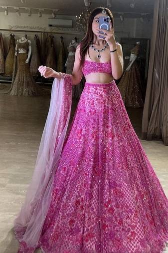 Premium Butterfly Soft Net Embroidery Work Lehenga Choli