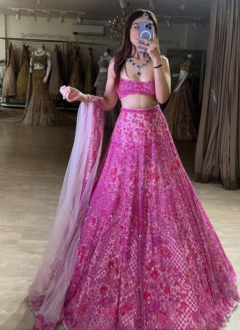 Premium Butterfly Soft Net Embroidery Work Lehenga Choli