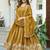 Yellow Sequins Georgette Gown With Dupatta