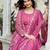 Pink Sequins Georgette Gown With Dupatta