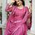 Pink Sequins Georgette Gown With Dupatta