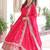  Pink Embroidered Georgette Gown With Dupatta