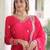  Pink Embroidered Georgette Gown With Dupatta