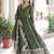 Green Embroidered Georgette Festive Wear Gown With Dupatta