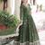 Green Embroidered Georgette Festive Wear Gown With Dupatta