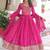 Pink Embroidered Georgette Gown With Dupatta