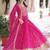 Pink Embroidered Georgette Gown With Dupatta