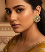 Gold & silver color oxidised earrings offering premium dual-tone shine to elevate special occasions