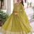 Green Embroidered Georgette Festive Wear Gown With Dupatta