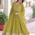 Green Embroidered Georgette Festive Wear Gown With Dupatta