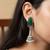 Green color oxidised earrings crafted with traditional oxidised detailing for everyday cultural elegance