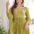 Green Embroidered Georgette Festive Wear Gown With Dupatta